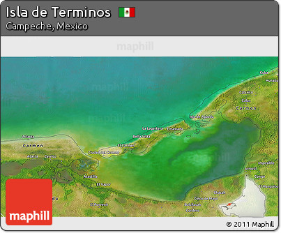 Satellite 3D Map of Isla De Terminos