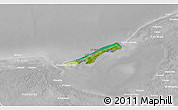 Satellite 3D Map of Isla de Terminos, lighten, desaturated