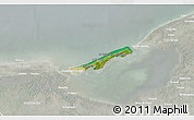 Satellite 3D Map of Isla de Terminos, lighten, semi-desaturated