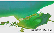 Satellite 3D Map of Isla de Terminos, single color outside