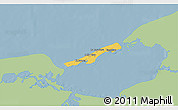 Savanna Style 3D Map of Isla de Terminos, single color outside