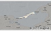 Shaded Relief 3D Map of Isla de Terminos, darken, semi-desaturated