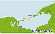 Shaded Relief 3D Map of Isla de Terminos, physical outside