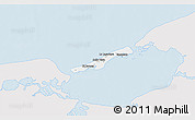 Silver Style 3D Map of Isla de Terminos, single color outside