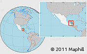 Gray Location Map of Isla de Terminos, highlighted country, highlighted parent region, within the entire country