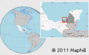 Gray Location Map of Isla de Terminos, highlighted country, highlighted parent region