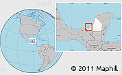 Gray Location Map of Isla de Terminos, highlighted parent region