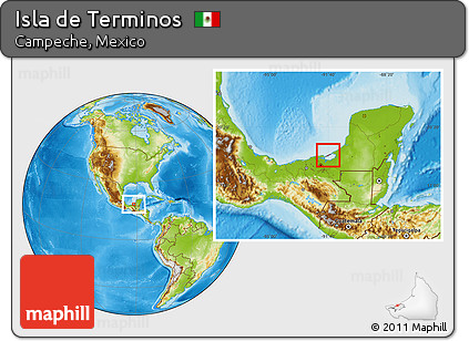 Physical Location Map of Isla De Terminos
