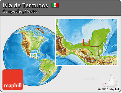 Physical Location Map of Isla De Terminos