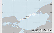Gray Map of Isla de Terminos, single color outside