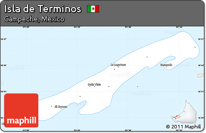 Classic Style Simple Map of Isla De Terminos
