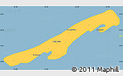 Savanna Style Simple Map of Isla de Terminos, single color outside