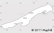 Silver Style Simple Map of Isla de Terminos, cropped outside