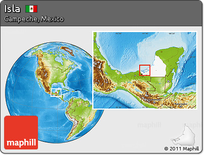 Physical Location Map of Isla, highlighted parent region