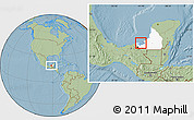 Savanna Style Location Map of Isla, highlighted parent region, hill shading