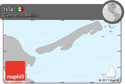 Gray Simple Map of Isla, single color outside