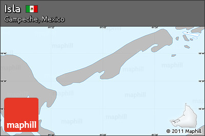 Gray Simple Map of Isla, single color outside