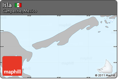 Gray Simple Map of Isla, single color outside