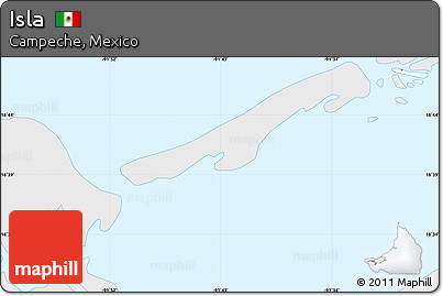 Silver Style Simple Map of Isla, single color outside
