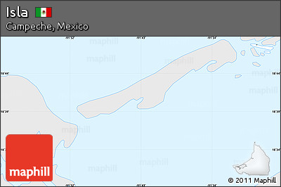 Silver Style Simple Map of Isla, single color outside