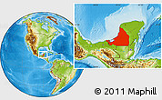 Physical Location Map of Campeche