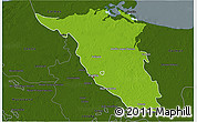 Physical 3D Map of Palizada, darken