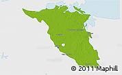 Physical 3D Map of Palizada, single color outside