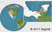 Satellite Location Map of Palizada, highlighted country, highlighted parent region
