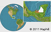 Satellite Location Map of Palizada, highlighted parent region