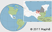 Savanna Style Location Map of Palizada, highlighted country, highlighted parent region