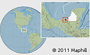 Savanna Style Location Map of Palizada, highlighted parent region, hill shading