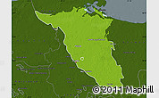 Physical Map of Palizada, darken