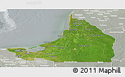 Satellite Panoramic Map of Campeche, lighten, semi-desaturated