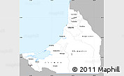 Gray Simple Map of Campeche, single color outside