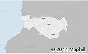 Gray 3D Map of Tenabo, single color outside