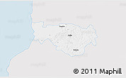 Silver Style 3D Map of Tenabo, single color outside