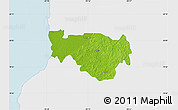 Physical Map of Tenabo, single color outside