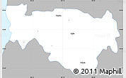 Gray Simple Map of Tenabo, single color outside