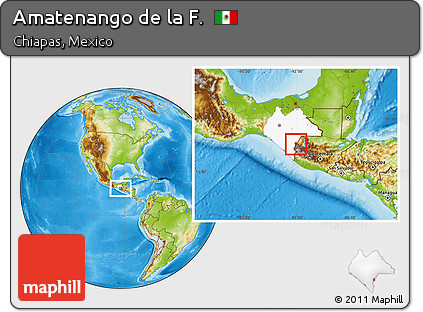 Physical Location Map of Amatenango De La F., highlighted parent region