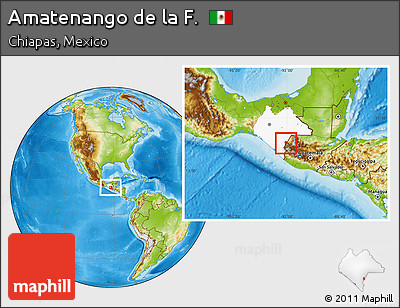 Physical Location Map of Amatenango De La F., highlighted parent region