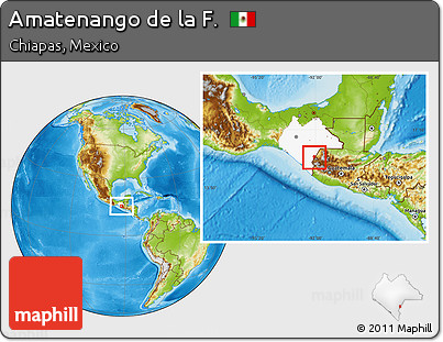 Physical Location Map of Amatenango De La F., highlighted parent region