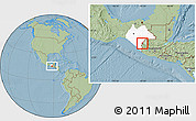 Savanna Style Location Map of Amatenango de la F., highlighted parent region, hill shading