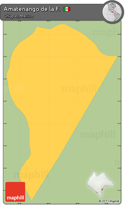 Savanna Style Simple Map of Amatenango De La F., single color outside