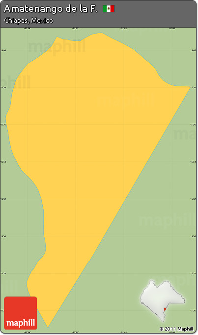 Savanna Style Simple Map of Amatenango De La F., single color outside