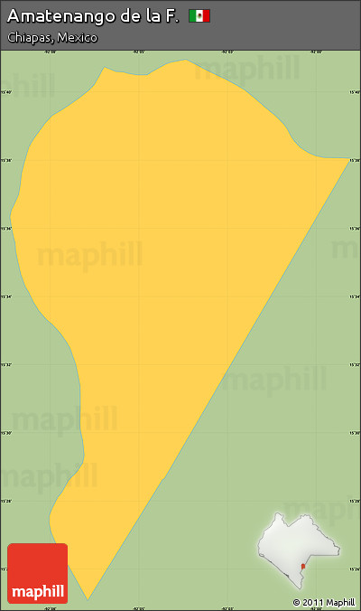 Savanna Style Simple Map of Amatenango De La F., single color outside