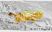 Physical 3D Map of Chilon, lighten, desaturated