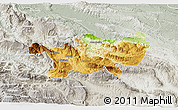 Physical 3D Map of Chilon, lighten, semi-desaturated