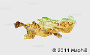Physical 3D Map of Chilon, single color outside