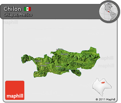 Satellite 3D Map of Chilon, single color outside