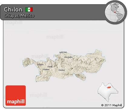 Shaded Relief 3D Map of Chilon, single color outside